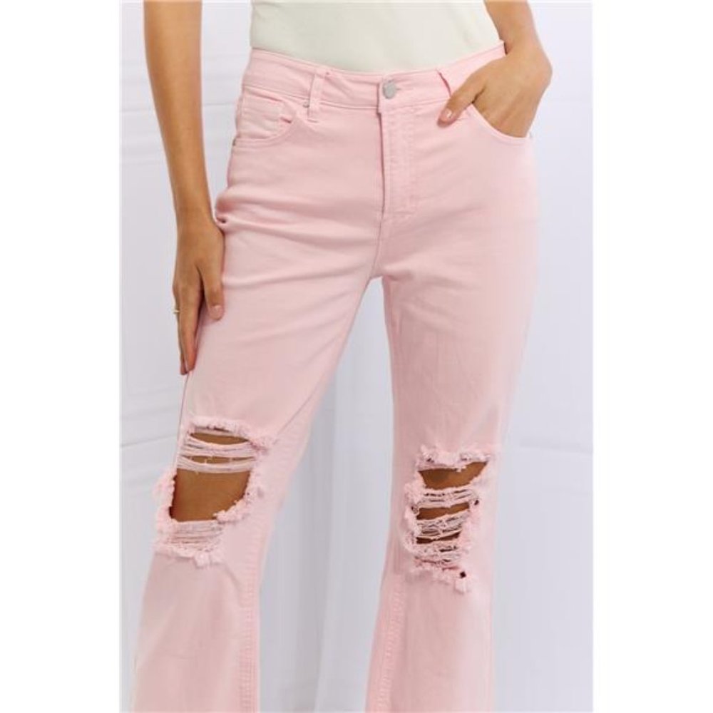 Miley Distressed Ankle Flare Jeans Risen - Picture 6 of 10